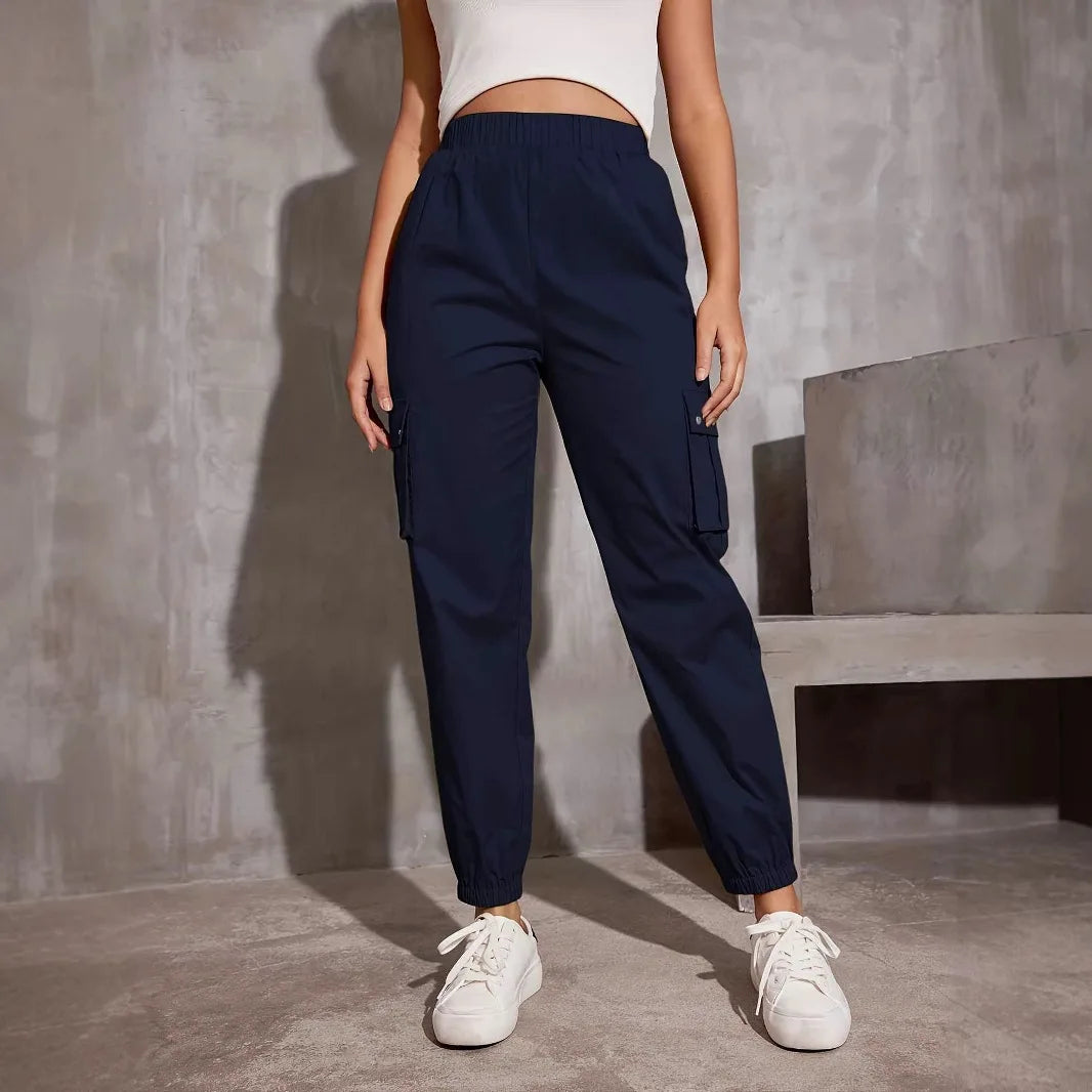 Lässige Y2K-Cargohose – High Waist, Wide Leg & Utility Style